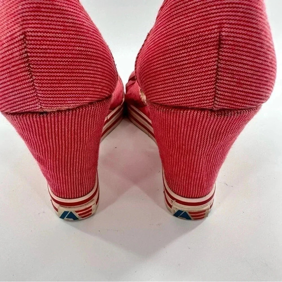 American Eagle womens sandals size 11 red canvas vintage 90s Y2k patriotic - Picture 11 of 15